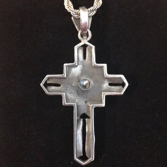 Mexican Made Cross Detailing Silver and Marcasite - Picture 5 of 8